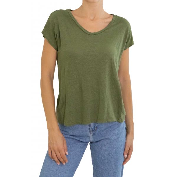 Maglia in lino con scollo a V